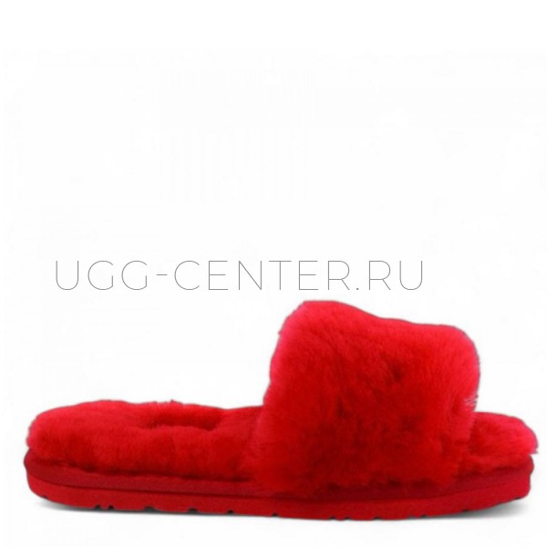 Fluff Slide Slippers Rose Red