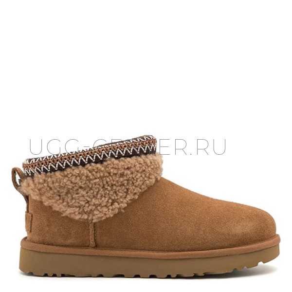 Ultra Mini Maxi Curly Boot Chestnut