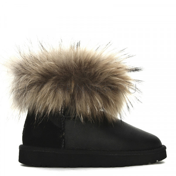 Mini Fox Fur Metallic Black