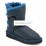 UGG KIDS Bailey Button Metallic Navy