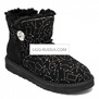 UGG Bailey Button Mini Constellation Bling Black