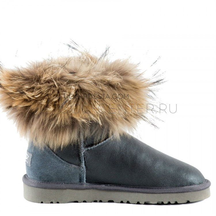 Mini Fox Fur Metallic Grey