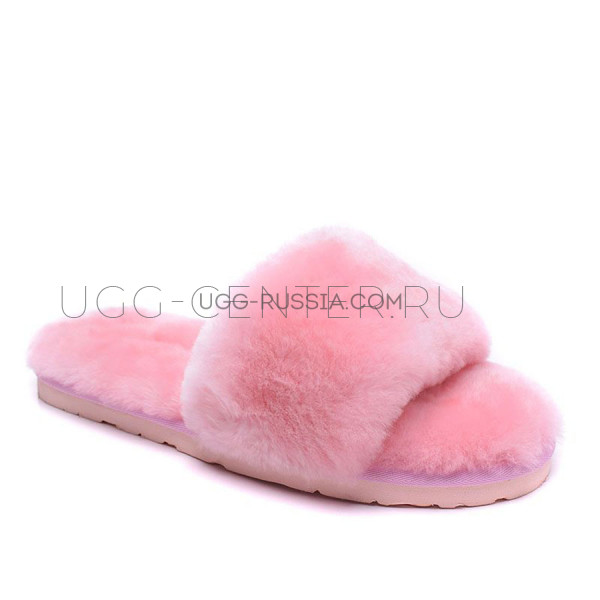 Меховые домашние тапочки Fur Slides Розовые