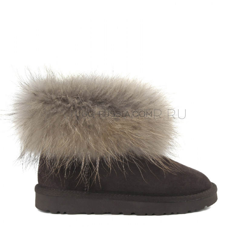 UGG Mini Fox Fur Chocolate