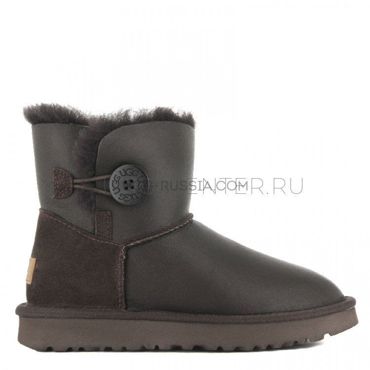 UGG Bailey Button Mini Metallic Chocolate