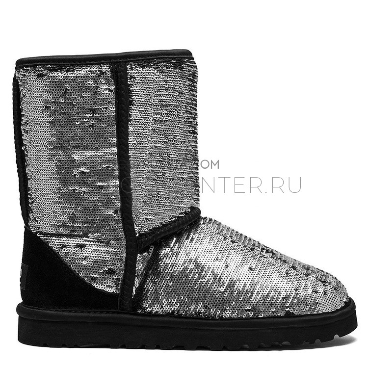 UGG Classic Short Sparkles Black Grey