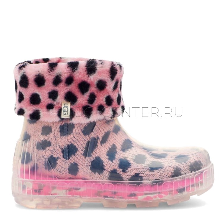 UGG Drizlita Clear Boot Pink Scallop Cheetah