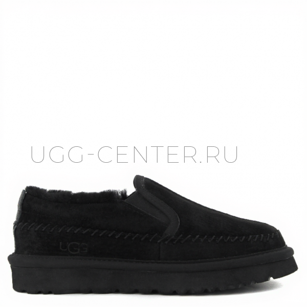 Mens Stitch Slip On Black