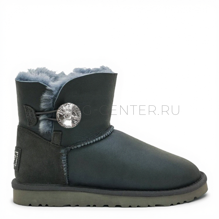 UGG Bailey Button Mini Bling Metallic Grey