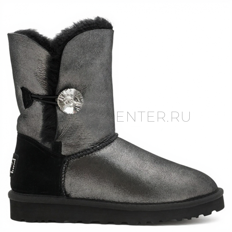 UGG Bailey Button Bling Glitter Black